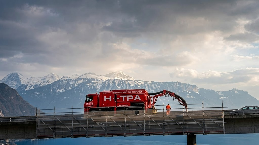Camion de terrassement par aspiration H-TPA en intervention